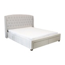 Ágy tűzött háttámlával és tárolóval, bézs 180 x 200 cm  - IMPERIAL