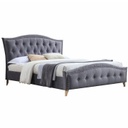 Ágy tűzött háttámlával, szürke 180 x 200 cm  - ROYAL
