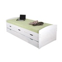 Ágykeret, pótággyal és fiókokkal, 90x200 cm, fehér - BLANCHE NEIGE