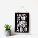 Akasztós táblakép, kutya, 17x24 cm, fekete - DOG LOVER