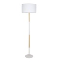 Állólámpa, fa díszítéssel, fehér - PETONIA