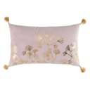Arany mintás díszpárna, rojtokkal, 30x50 cm, pasztell rózsaszín - REVE EN PASTEL