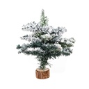 Asztali karácsonyfa, műhóval, 28 cm, fenyőzöld - SAPIN POUDRE