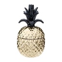 Ananász formájú kerámia tároló, arany-fekete - MAKUNA