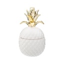 Ananász formájú kerámia tároló, fehér-arany - MAKUNA