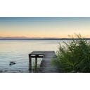 Ammer-tavat ábrázoló tapéta, háttérben az Alpokkal, 450x280 cm, narancssárga-kék - AMMER