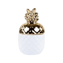 Ananászos dolomit ékszertartó, fehér-arany - DUO ANANAS