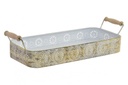 Antikolt csipkés fém tálca szegéllyel - ROSACE