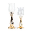 Antikolt üveg mécsestartó kehely szett, 2 db, arany - ROYAL