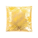 Arany levél mintás díszpárna, 40x40 cm, okkersárga PALME D'OR