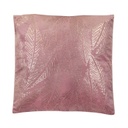 Arany levél mintás díszpárna, 40x40 cm, púderrózsaszín - BRIQUE
