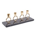 Asztali gyertyatartó, fekete-arany - ANNEAUX