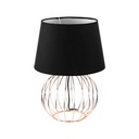 Asztali lámpa, fém talppal, fekete-rosegold - EN CAGE