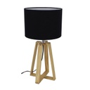 Asztali lámpa, fa talppal, fekete- SAUTERELLE