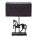 Asztali lámpa, szürrealista ló szoborral, búrával, szürkésbarna  - DON QUICHOTTE
