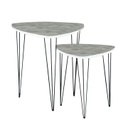 Asztalka szett, 2 db, fehér márvány mintás - MARBLE