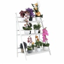 Bambusz virágpolc, 3 szintes, fehér - CONE
