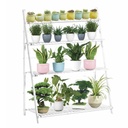 Bambusz virágpolc, 4 szintes, fehér - CONE