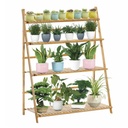 Bambusz virágpolc, 4 szintes, natúr fa - CONE