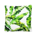 Banánlevelél mintás díszpárna, 43x43 cm, zöld-fehér - TROPICAL
