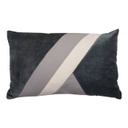 Bársony díszpárna, 50x30 cm, szürke - LAGUNA