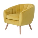 Bársony fotel, sárga - SAINT TROPEZ