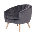 Bársony fotel, sötétszürke - SAINT TROPEZ