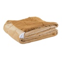 Bársony hatású ágysál, rojtokkal, 80x180 cm, okkersárga - DOUCEUR