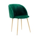 Bársony hatású karfás szövet étkezőszék, pávazöld - SKAGEN