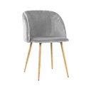 Bársony hatású karfás szövet étkezőszék, világosszürke - SKAGEN