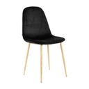 Bársony hatású szövet étkezőszék, fekete - SKAGEN