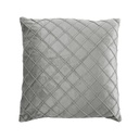 Bársony rácsos mintás díszpárna, 45x45 cm, bézs - ANDALOUSIE