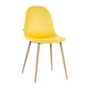 Bársony hatású szövet étkezőszék, napsárga - SKAGEN