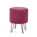 Bársony hatású ülőke, hajlított lábakkal, bordó - POUPON