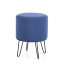 Bársony hatású ülőke, hajlított lábakkal, kék - POUPON