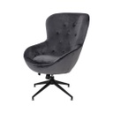 Bársony irodai fotel állítható magassággal, antracit - PASHA