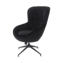Bársony irodai fotel állítható magassággal, fekete - PASHA