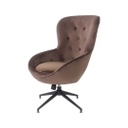 Bársony irodai fotel állítható magassággal, szürkésbarna - PASHA