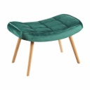 Bársony lábtartó, fa lábakkal, sötétzöld - GALACTIQUE
