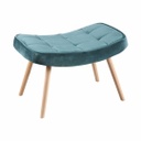 Bársony lábtartó, fa lábakkal, olajzöld - GALACTIQUE