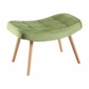Bársony lábtartó, fa lábakkal, olívazöld - GALACTIQUE