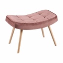 Bársony lábtartó, fa lábakkal, púderrózsaszín  - GALACTIQUE