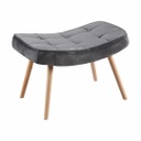 Bársony lábtartó, fa lábakkal, sötétszürke - GALACTIQUE