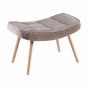 Bársony lábtartó, fa lábakkal, szürkésbarna - GALACTIQUE