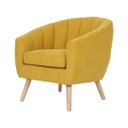 Bársony tapintású pamut szövet fotel, okkersárga - SAINT TROPEZ