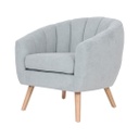 Bársony tapintású pamut szövet fotel, zöldesszürke - SAINT TROPEZ