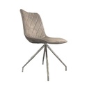 Bársonyszövet étkezőszék, steppelt háttámlával, szürkésbarna - ALBEROBELLO