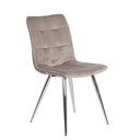 Bársonyszövet étkezőszék, krómozott lábakkal, bézs - MONCHERI