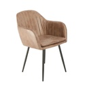 Bársonyszövet étkezőfotel, steppelt, világosbarna - BIGCHEF