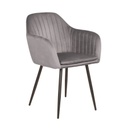 Bársonyszövet étkezőfotel, steppelt, világosszürke - BIGCHEF